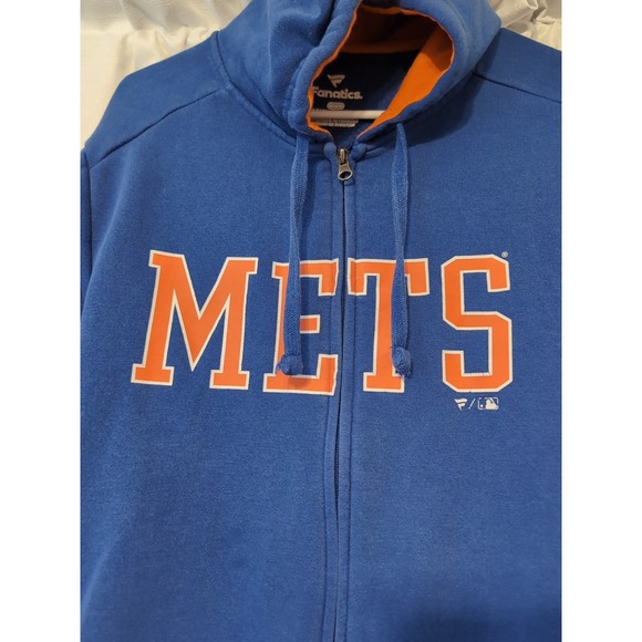 New York Mets Fanatics Royal Blue Full Zip Hoodie Sweatshirt‎ Jacket Medium - Picture 2 of 9